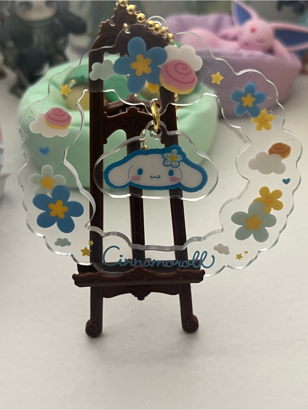 Sanrio Cinnamoroll Floral Acrylic Keychain